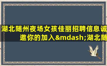 湖北随州夜场女孩佳丽招聘信息诚邀你的加入—湖北随州KTV公司直招高端直招高薪日结